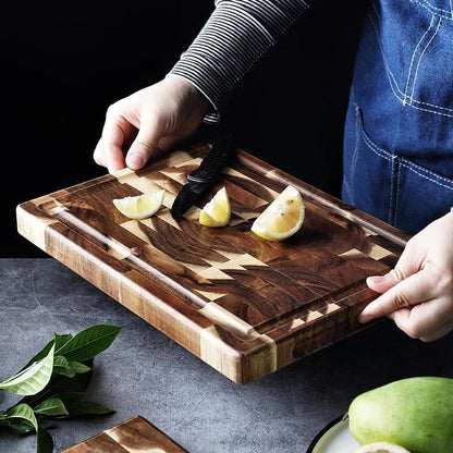 Solid Wood Parquet Cutting Board for Kitchen Prep