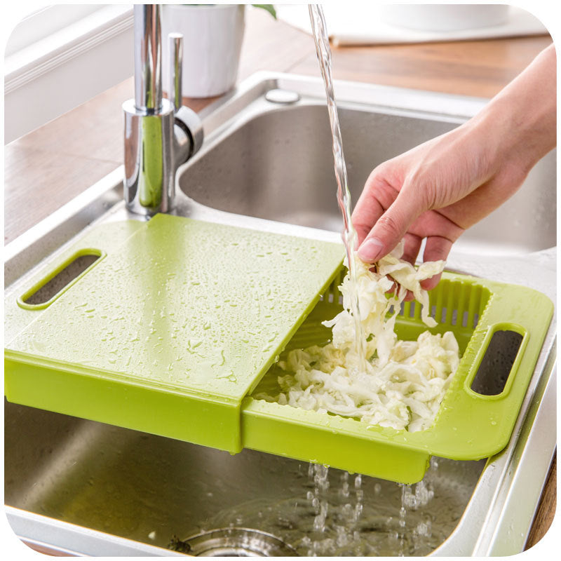 Multifunction Kitchen Chopping Blocks with Drain Basket Board