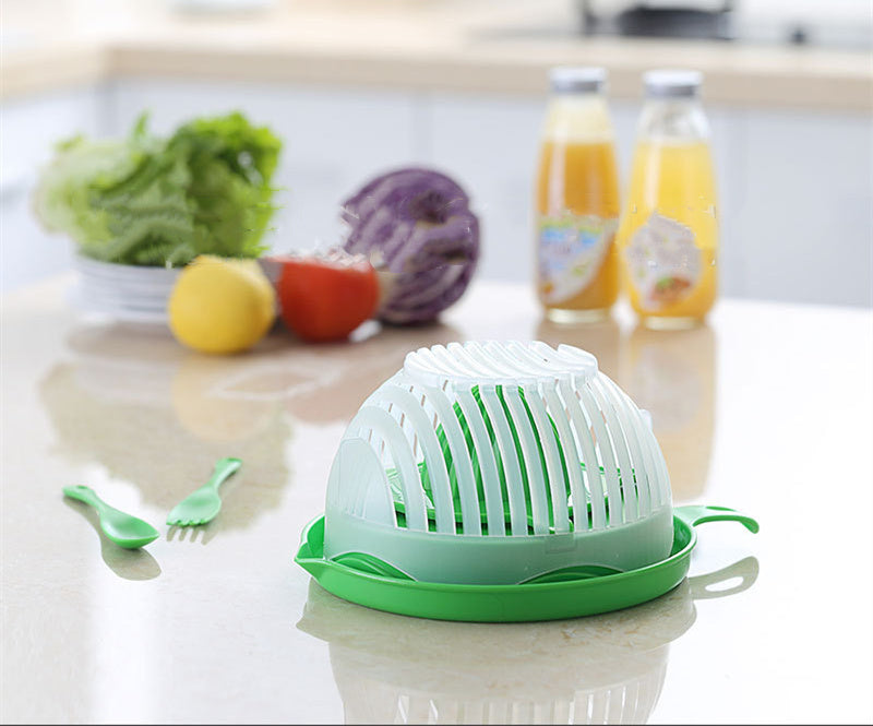 QuickSlice Salad Bowl: Effortless Veggie Chopper