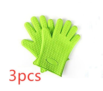 Silicone BBQ & Oven Mitts - Heat Resistant Gloves