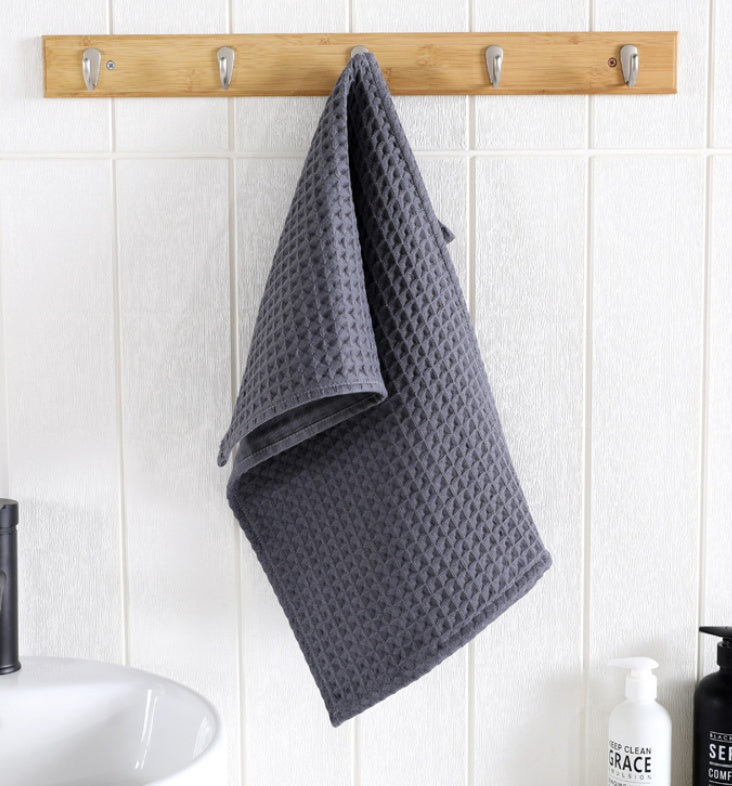 Luxurious Water-absorbing Quick-drying Pure Cotton Waffle Bath Towel