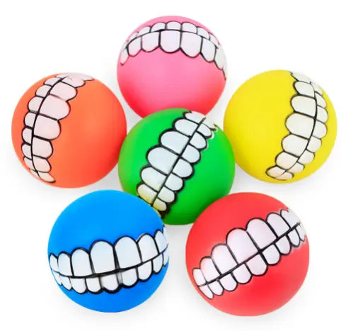 Funny Pets Dog Puppy Cat Ball Teeth Dog Toy PVC Chew Sound Dogs Play Fetching Squeak Toys  Killer Products