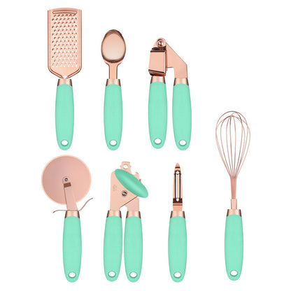 Copper Plated Kitchen Peeler & Cutlery Rack Set