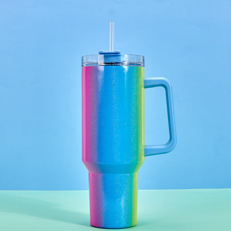 Rainbow Insulated Double-Layer Stainless Steel Tumbler