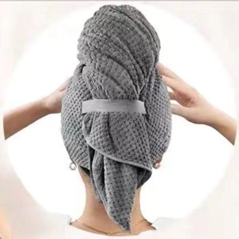 Quick-Dry Coral Fleece Hair Drying Cap & Towel