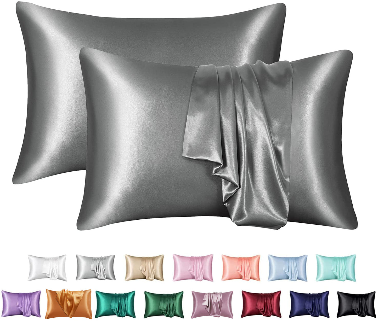 LuxSilk Satin Pillowcase Set - Solid Colors & Sizes