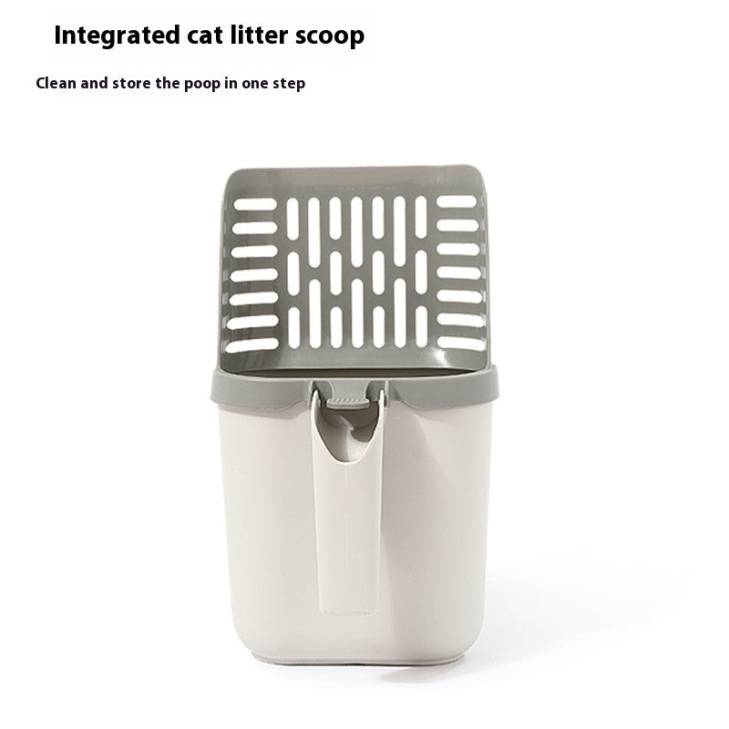 Large Capacity Cat Litter Scoop With Integrated Shit Storage Box