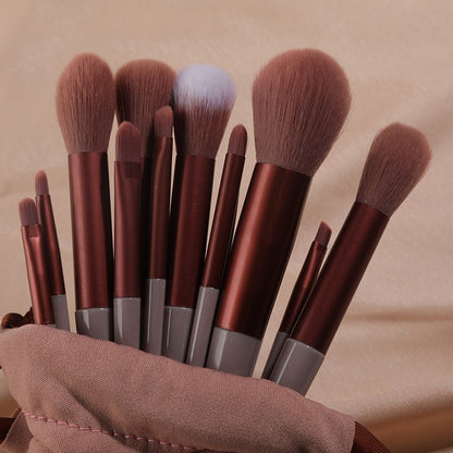 Soft Fiber Makeup Brush Set with Travel Bag