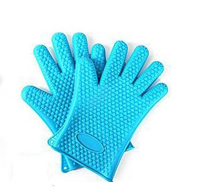 Silicone BBQ & Oven Mitts - Heat Resistant Gloves