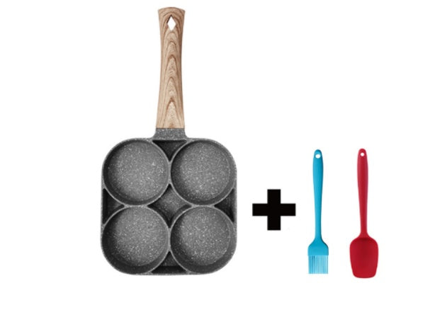 Versatile Non-Stick 4-Hole Pan for Breakfast & Burgers