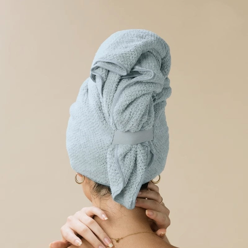 Quick-Dry Coral Fleece Hair Drying Cap & Towel