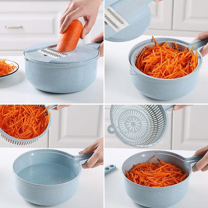 Versatile 8-in-1 Veggie Slicer & Grater Tool