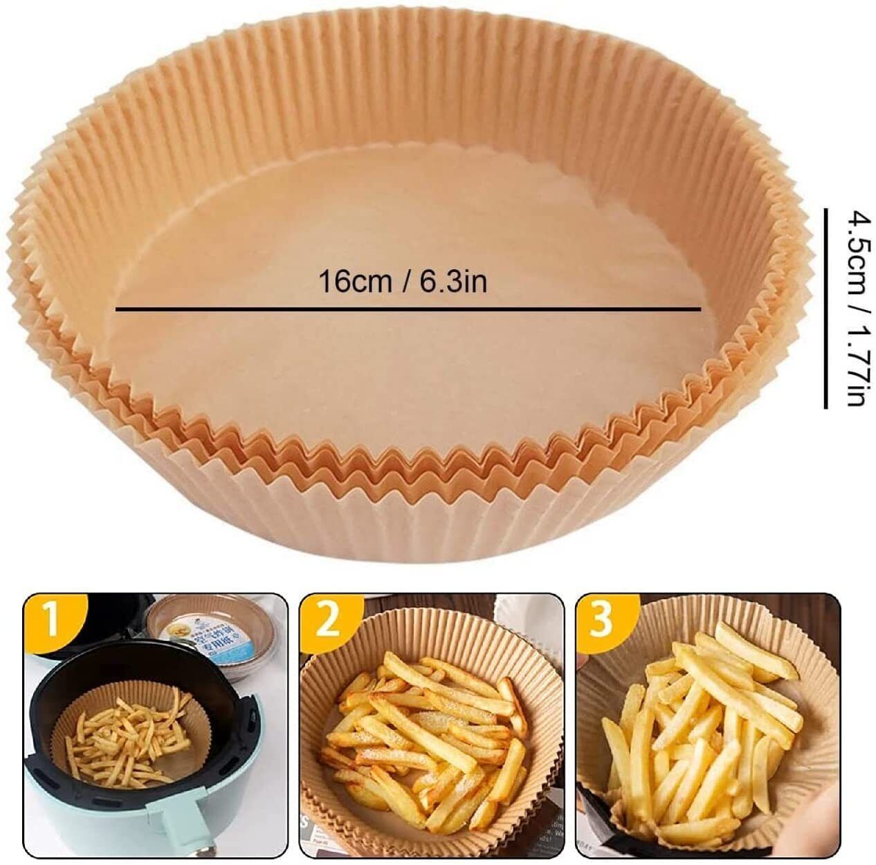 Air Fryer Disposable Liners: Non-stick, 200PCS, 6.3In Round Parchment