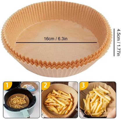 Air Fryer Disposable Liners: Non-stick, 200PCS, 6.3In Round Parchment