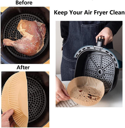 Air Fryer Disposable Liners: Non-stick, 200PCS, 6.3In Round Parchment