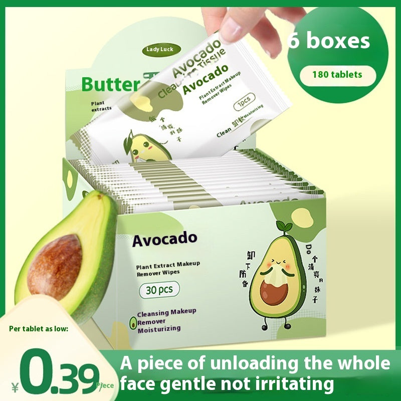 Avocado Bliss Makeup Wipes - 30 Disposable Towelettes