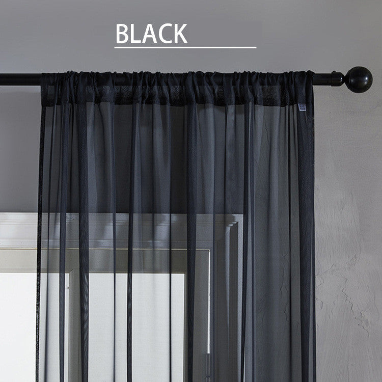 Pure Color Cotton-Linen Vertical Curtain