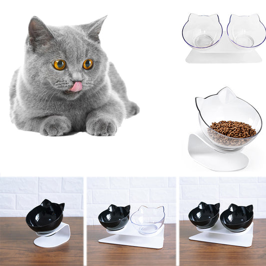 Cat Double Bowl: Protects Cervical Vertebra, Elevates Feeding Comfort