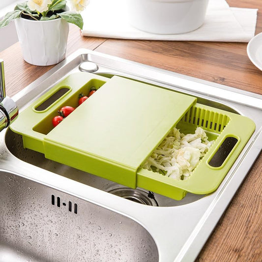 Multifunction Kitchen Chopping Blocks with Drain Basket Board