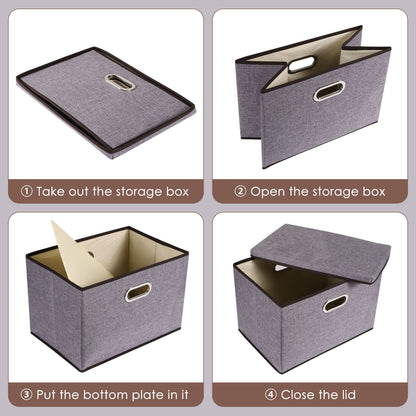 Eco-Friendly Cotton-Linen Folding Storage Box Set