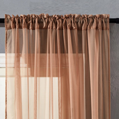 Pure Color Cotton-Linen Vertical Curtain