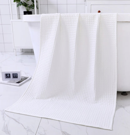 Luxurious Water-absorbing Quick-drying Pure Cotton Waffle Bath Towel