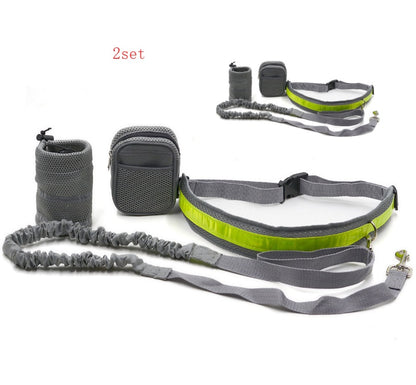 Adjustable Hands Free Dog Leash with Waist Bag and Pouch