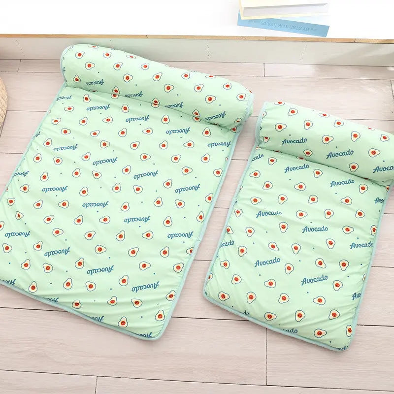 Pet Cat/Dog bed ice pad summer autumn cooling heatstroke prevention sleeping mat fruit mat non-slip ice silk mat  Killer Products