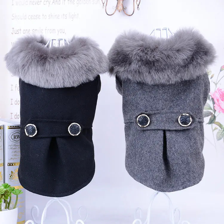 Pet Supplies Dog and Cat Clothes Classic Nizi Fur Collar Cat and Dog Clothing Coat  Killer Products