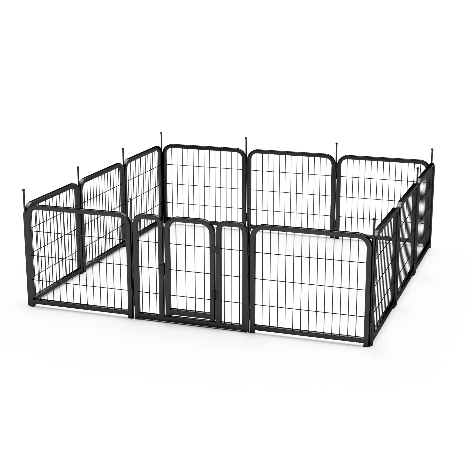 Outdoor 12 piece dog fence, 24 inch portable indoor game fence for small dog pets. Black, 22.2 inches wide x 23.6 inches high.  Killer Products