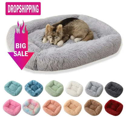 Square Dog Bed Long Plush Solid Color Pet Beds For Little Medium Large Pets Super Soft Winter Warm Sleeping Mats For Dogs Cats  Killer Products