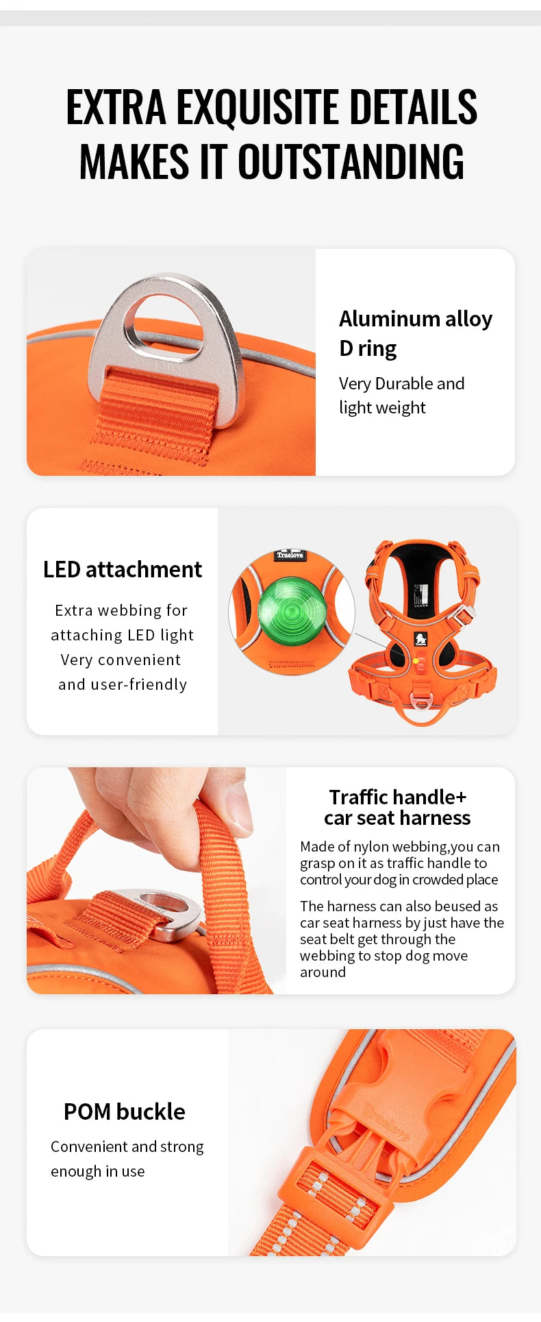 TrueLove No-Pull Reflective Dog Harness – Adjustable & Comfortable Control