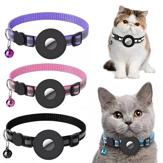 Reflective Waterproof Airtag Collar: Durable Nylon for Pets