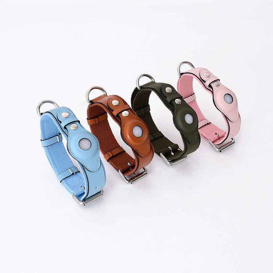 Airtag Pet Collar Tracker Protective Cover Leather Collar