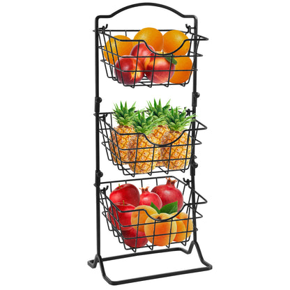 Tiered Iron Storage Rack for Fruits & Vegetables