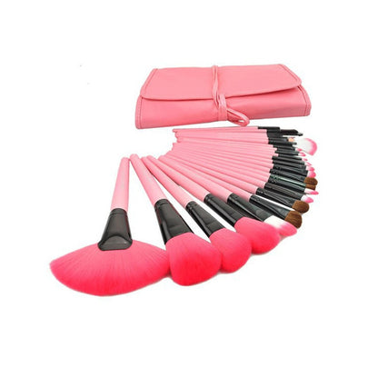 24 PCs Makeup Brush With Horse Hair Black Wood Color Makeup Full Set