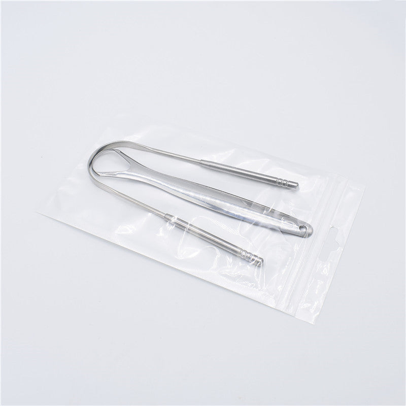 Shiny Steel Tongue Cleaner Set - Oral Hygiene Tools