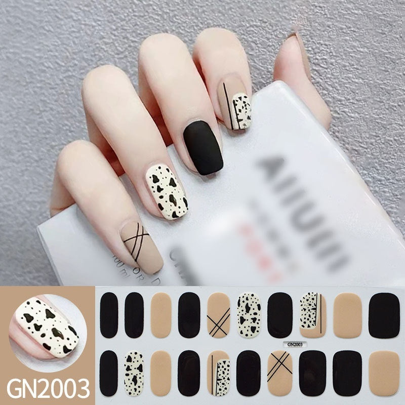 Chic Grid Gel Nail Stickers for Trendy Ladies