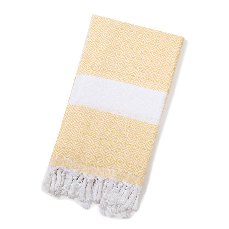 Tassel Turkish Beach Blanket - Geometric Cotton Towel