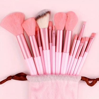 Soft Fiber Makeup Brush Set with Travel Bag