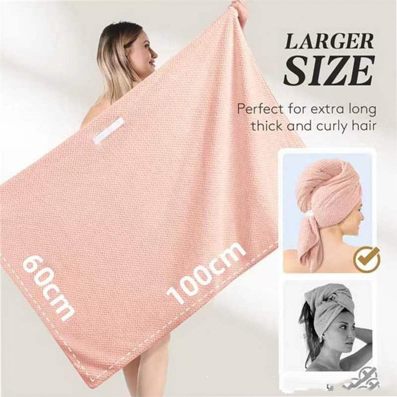 Quick-Dry Coral Fleece Hair Drying Cap & Towel