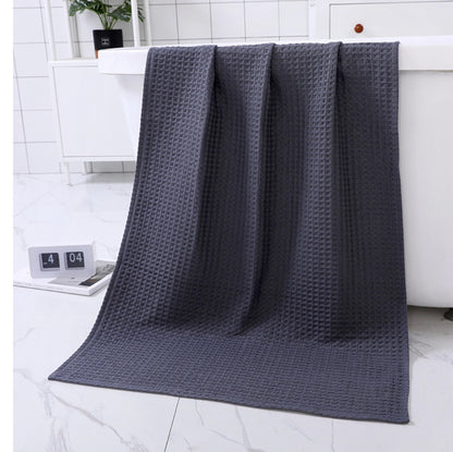 Quick-Dry Cotton Waffle Bath Towel - Soft & Absorbent