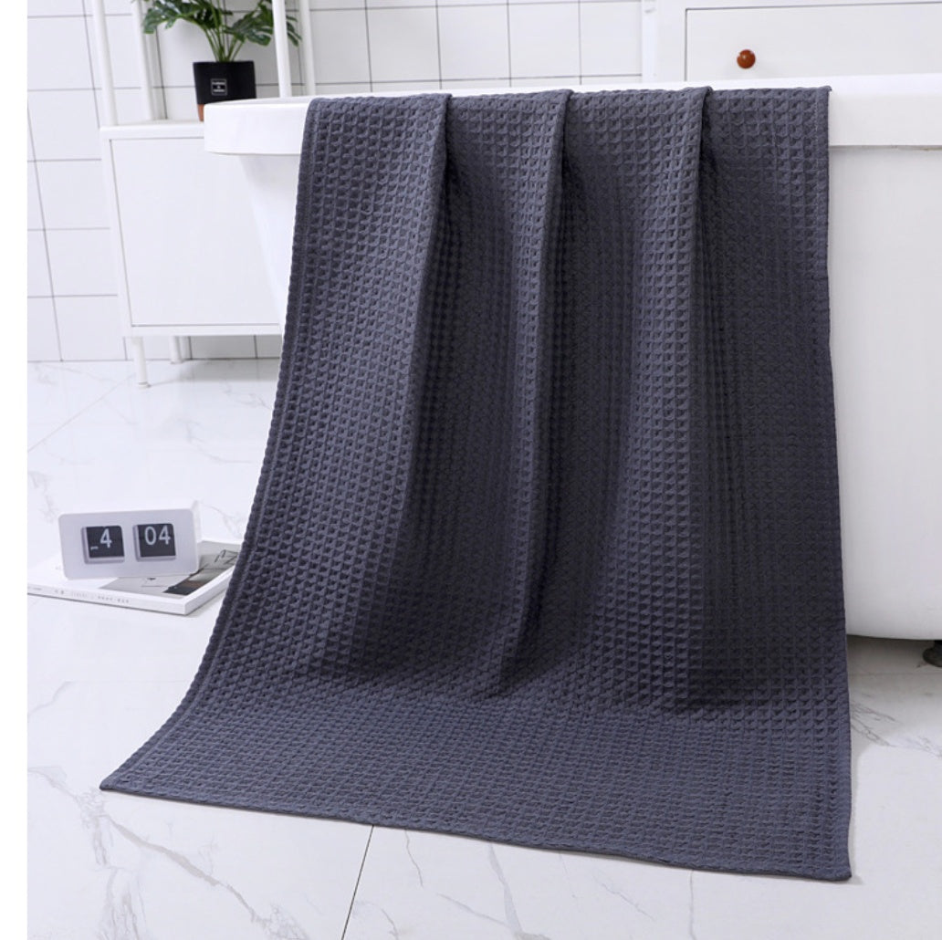 Luxurious Water-absorbing Quick-drying Pure Cotton Waffle Bath Towel