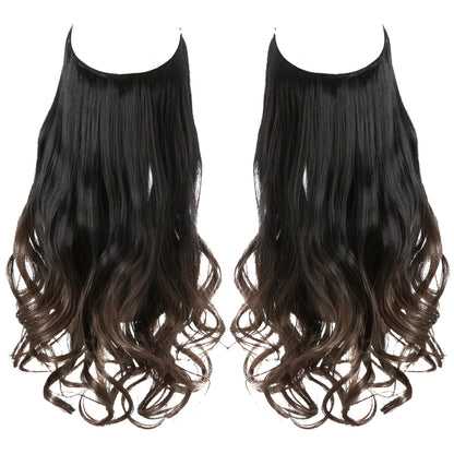 Long Curly Hair Wig: Female Fish Line Chemical Fiber Extension