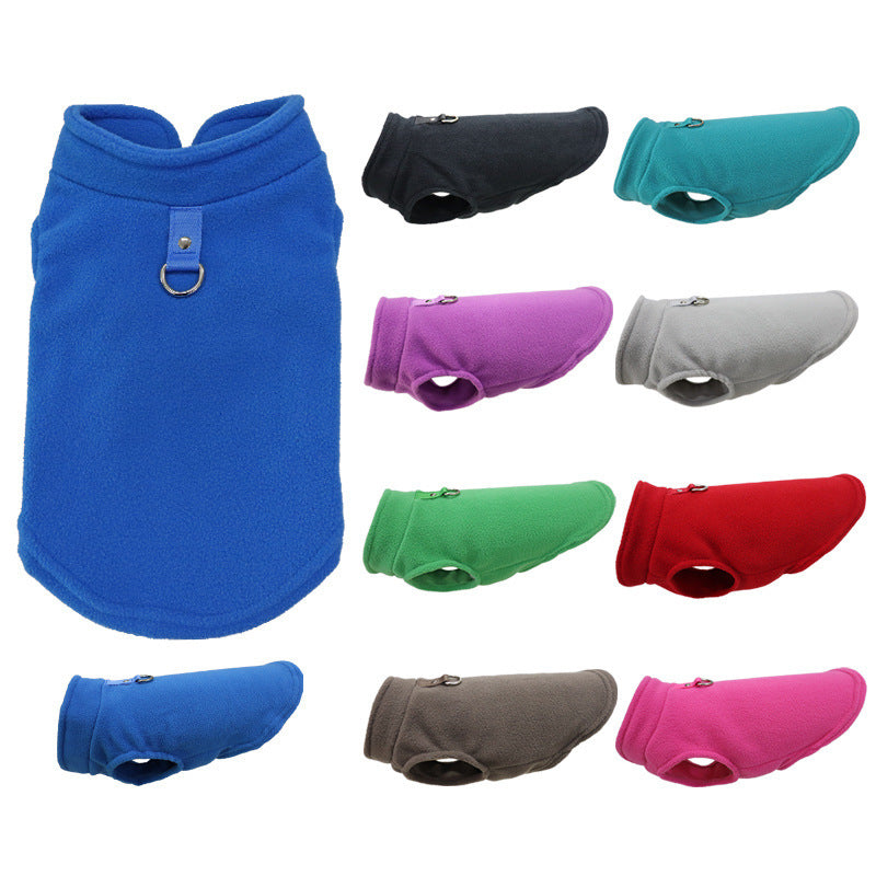 Cozy Pet Clothes Dog Thickened Solid Color Polar Fleece