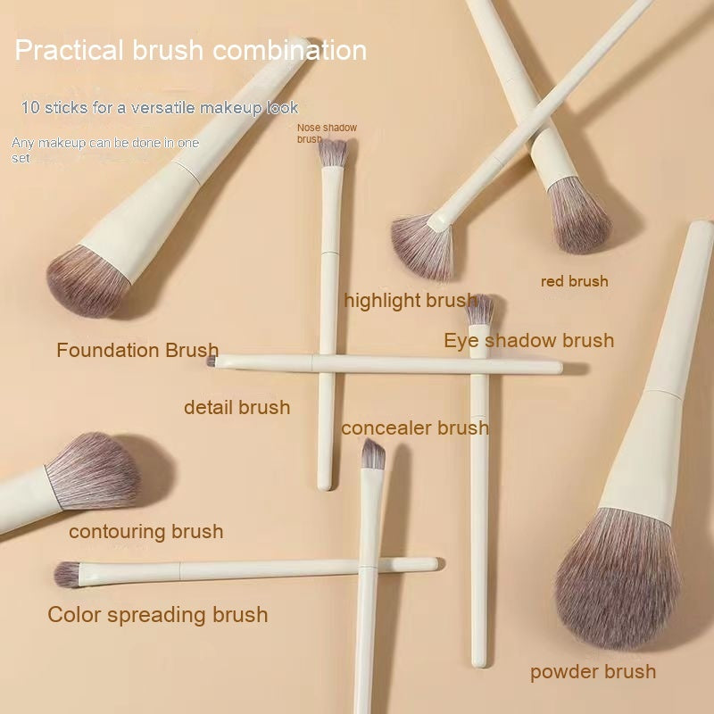 Zero Makeup Brush Set: 10 Nylon Beauty Tools