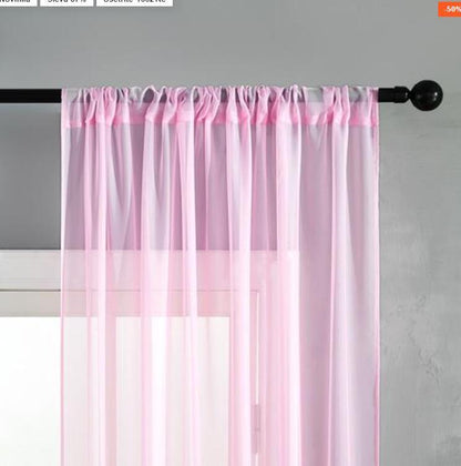 Pure Color Cotton-Linen Vertical Curtain