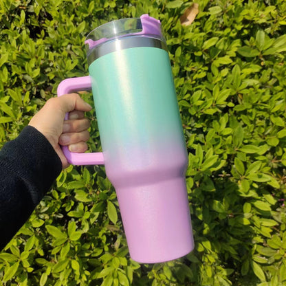 Rainbow Insulated Double-Layer Stainless Steel Tumbler