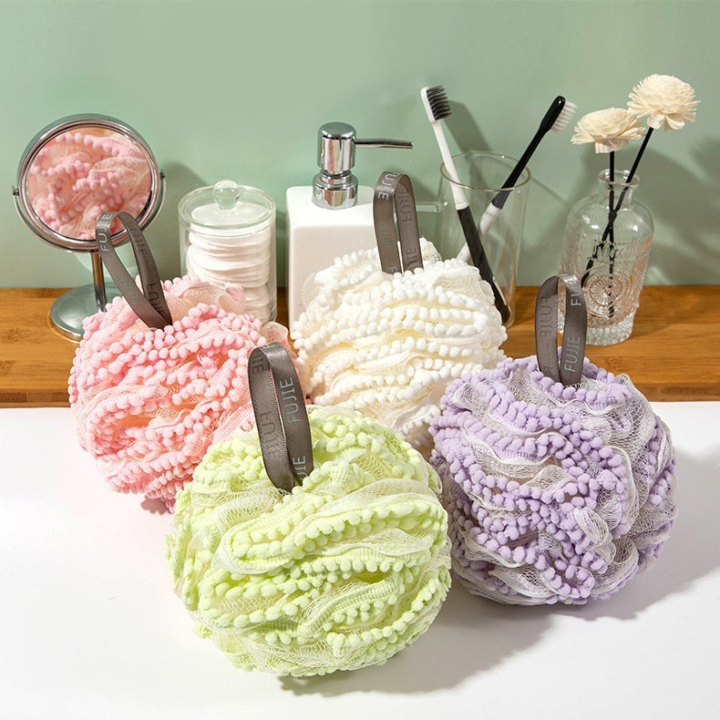 Luxury Pearl Loofah: Blossom & Violet Bath Ball