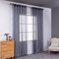 Pure Color Cotton-Linen Vertical Curtain